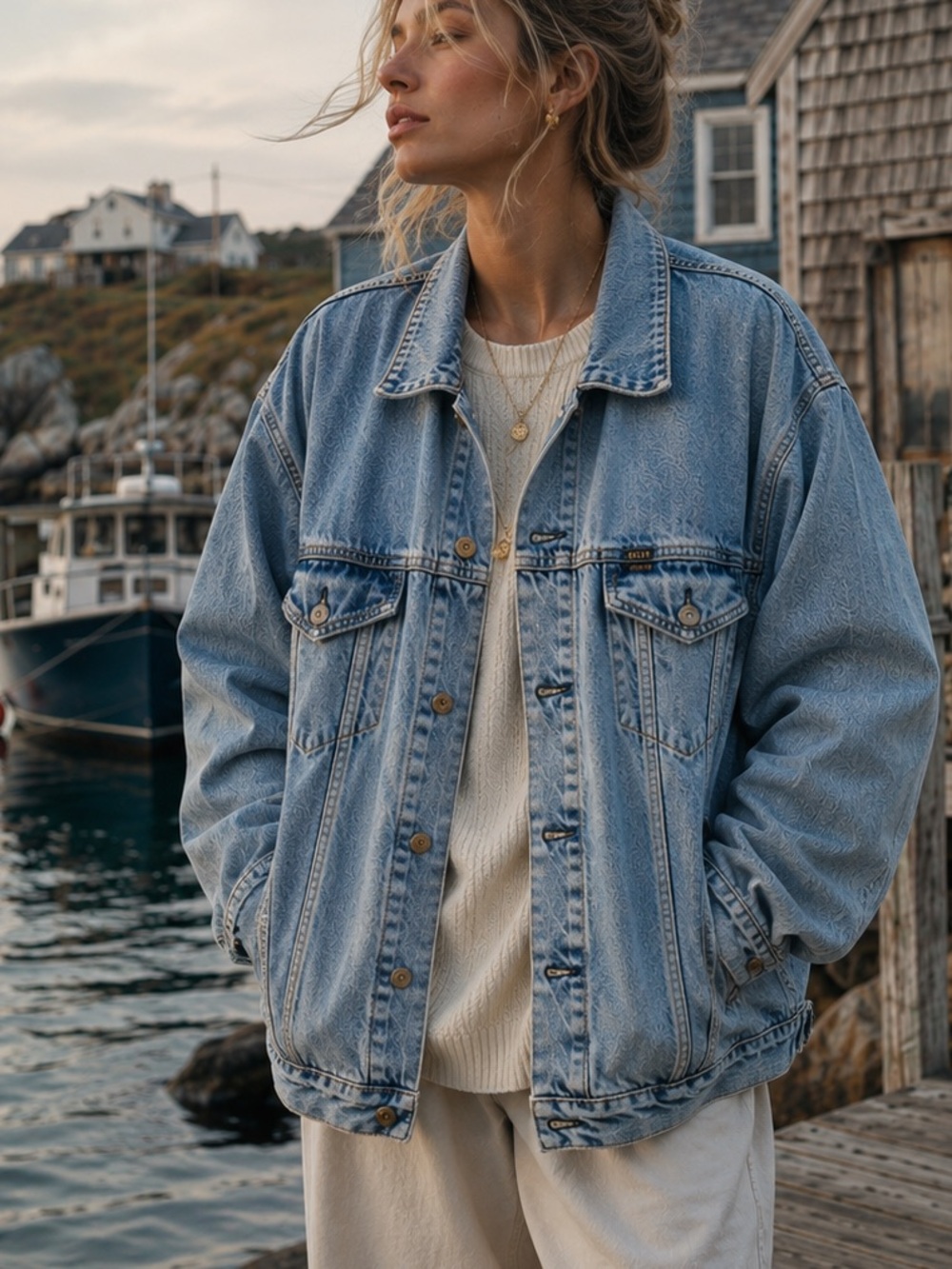 Ralph Lauren y2k Light Blue Denim Trucker Jean Jacket - Picture 8 of 8